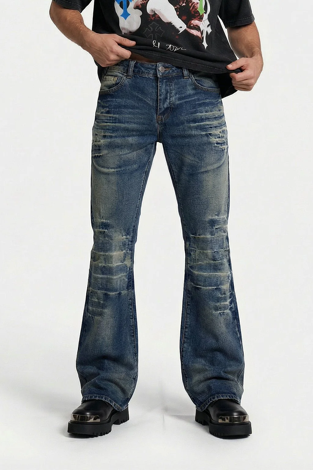 Blue stacked jean - Image 2