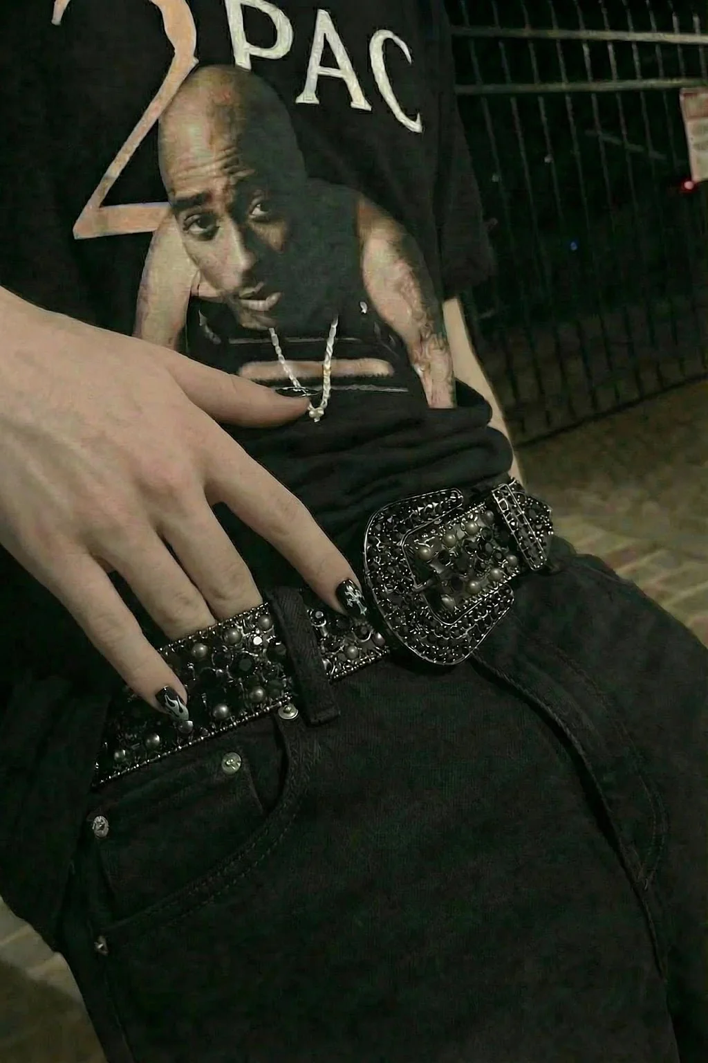 Ceinture strass noir - Image 3