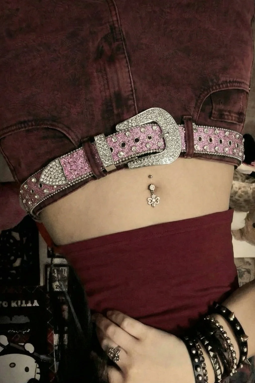 Ceinture strass rose - Image 3