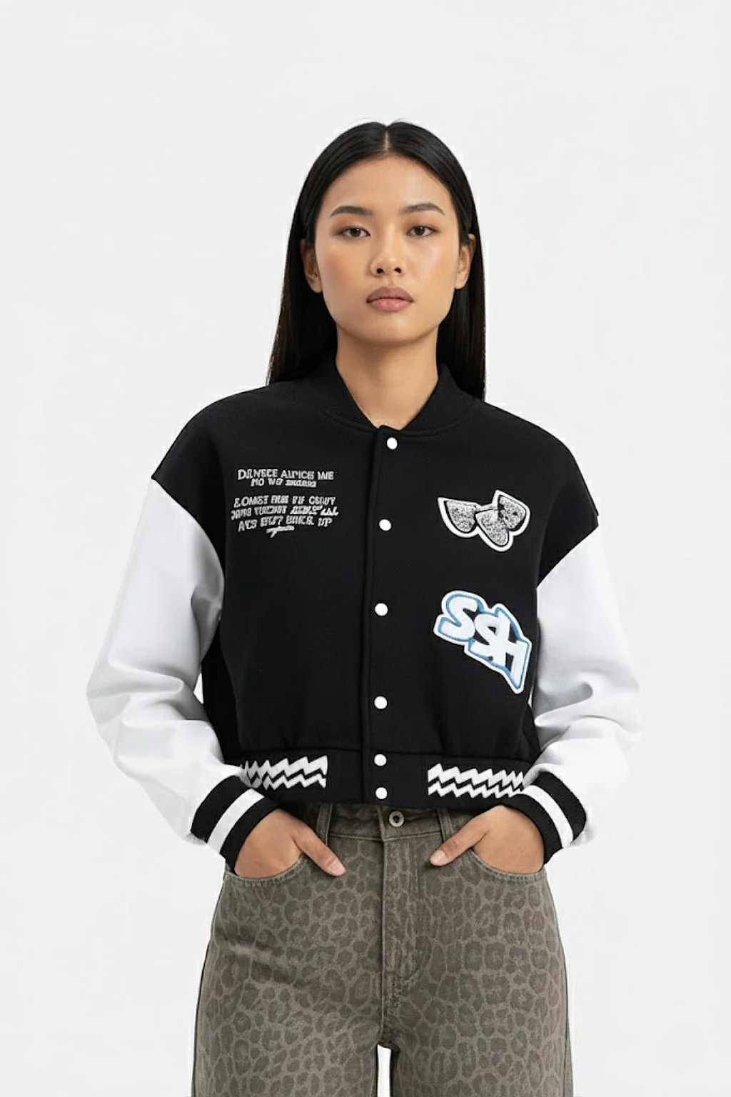 Cropped varsity jacket - Image 2