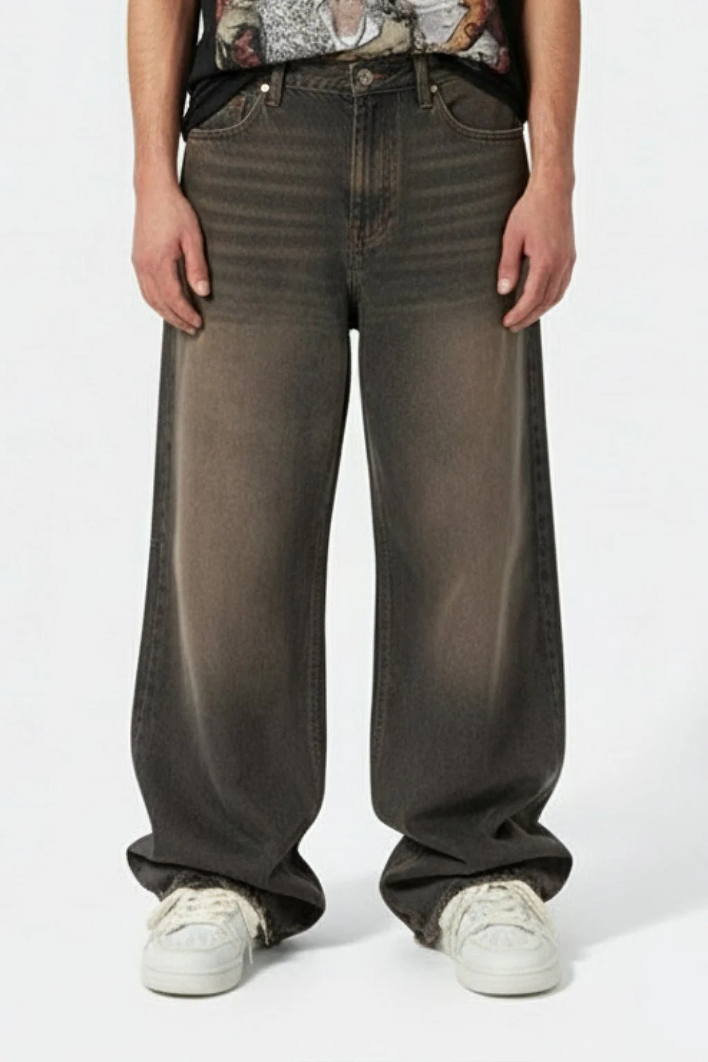 Jean barrel marron - Image 2