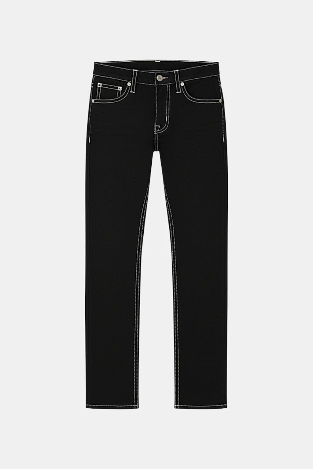 Jean noir couture blanche