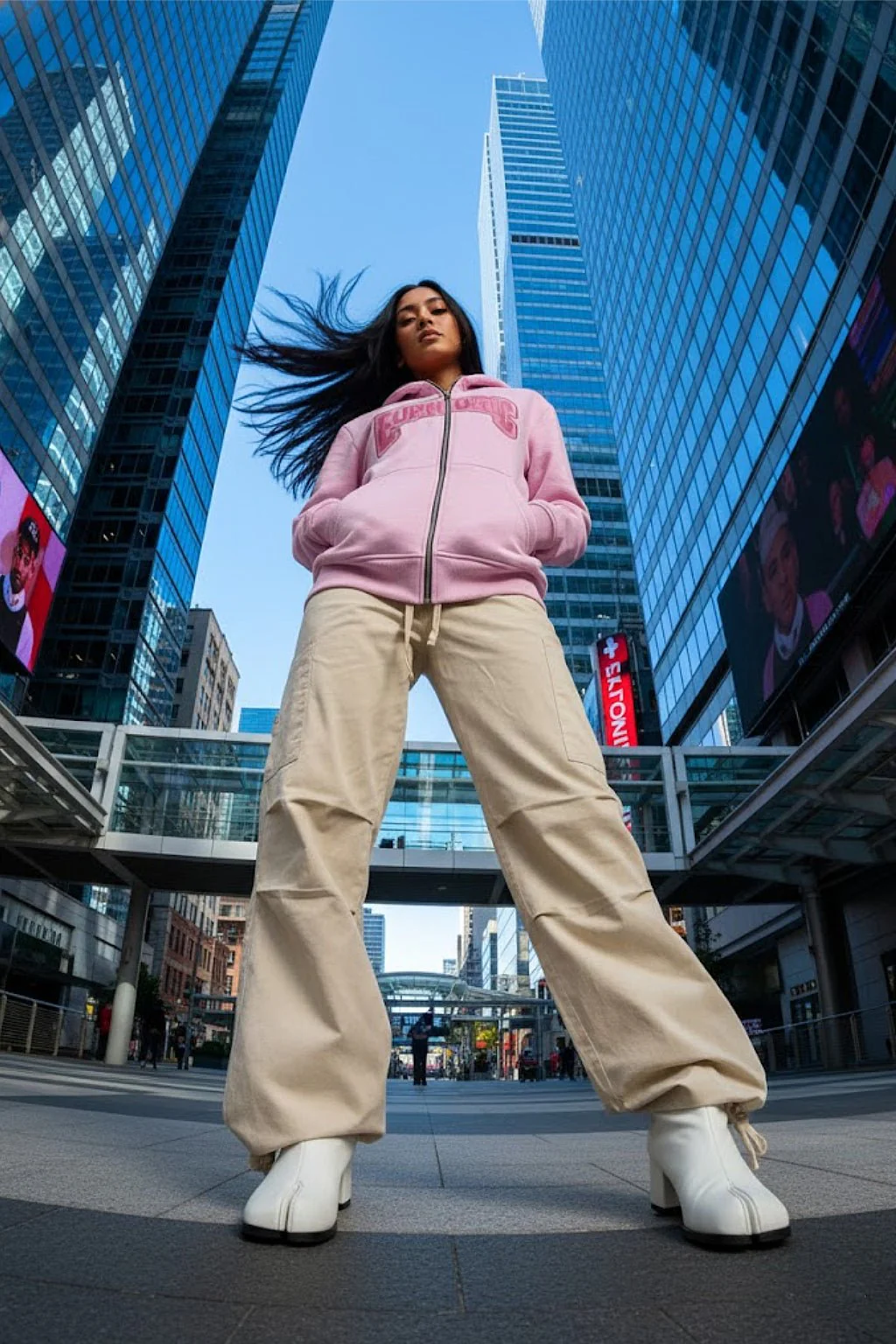 Pantalon parachute beige - Image 3