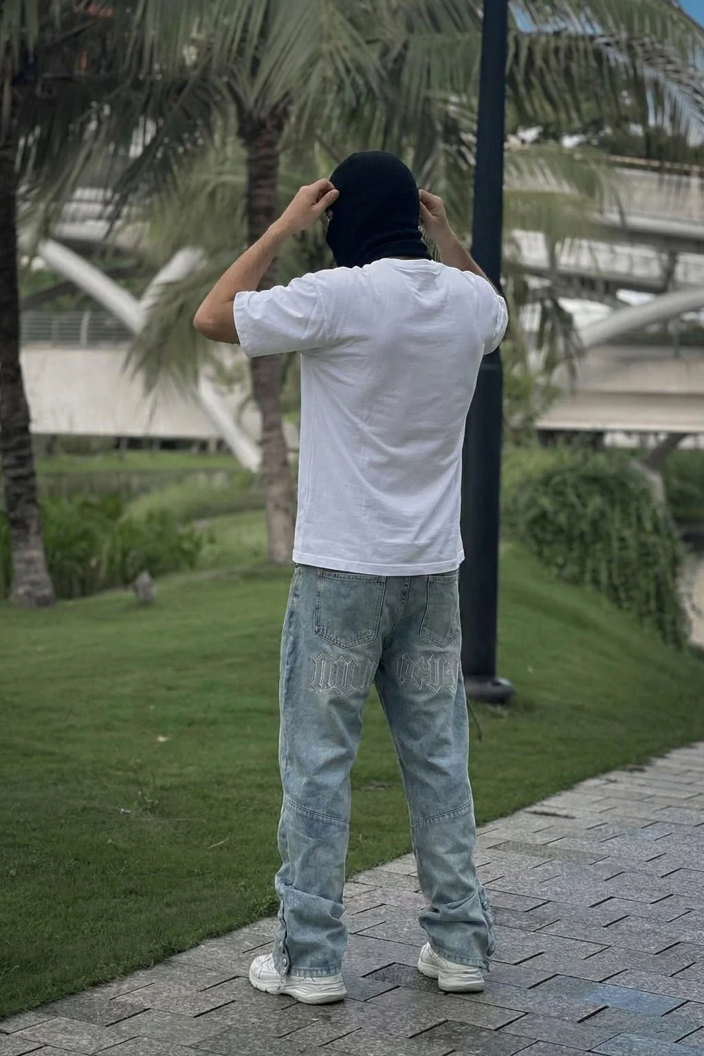 Stacked denim jeans men's - Image 9