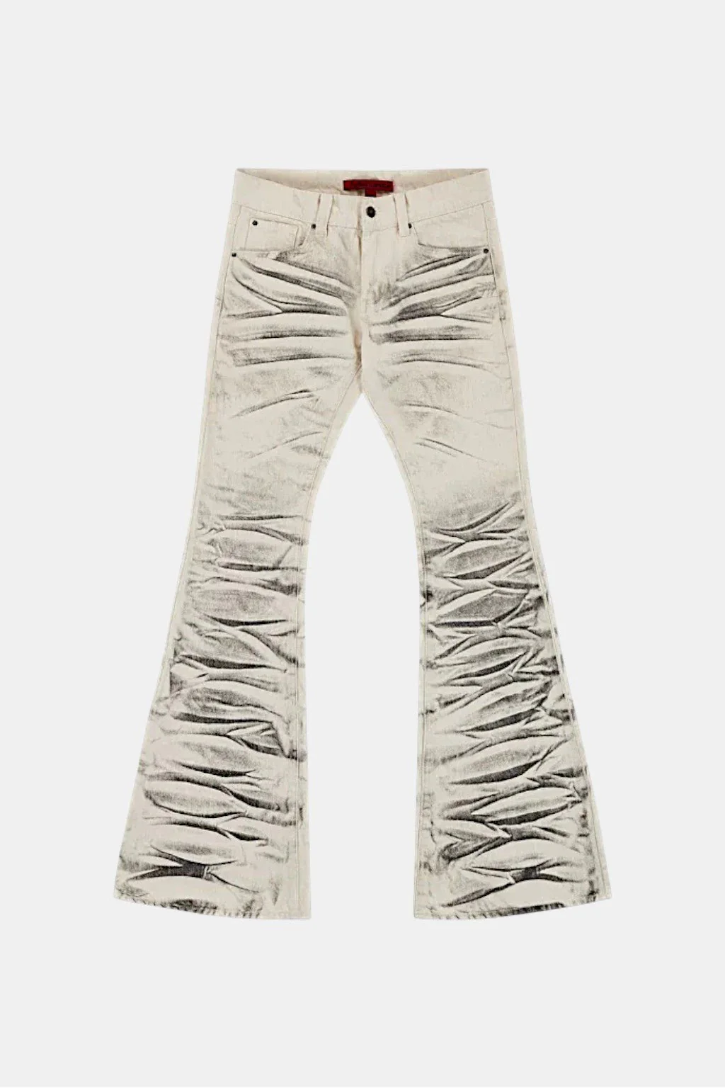 White stacked jean